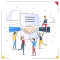 Vector illustration. Handshake. Conclusion of a contract, successful partnership. Cooperation. Conclusion of the