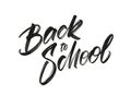 Vector illustration: Handwritten brush type lettering of Back to School on white background Royalty Free Stock Photo