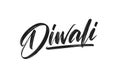 Handwritten calligraphic brush lettering of Diwali. Vector illustration