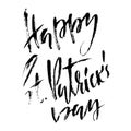 Vector illustration. Handwritten grunge modern brush lettering composition of Happy St. Patrick`s Day. Hand drawn ink Royalty Free Stock Photo