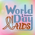 Vector illustration of handwritten inscription World AIDS Day, o