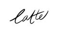 Latte lettering. Vector illustration of handwritten lettering. Vector elements for coffee shop, market, cafe design, restaurant me Royalty Free Stock Photo