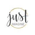 Handwritten Lettering of Just Imagine on White Background