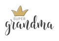 Handwritten Lettering of Super Grandma. Vector Illustration