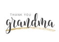 Handwritten Lettering of Thank You Grandma. Vector Illustration Royalty Free Stock Photo