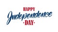 Vector illustration: Handwritten type lettering composition of Happy Independence Day. Fourth of July typographic design Royalty Free Stock Photo