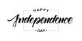 Vector illustration: Handwritten type lettering composition of Happy Independence Day. typographic design