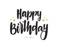 Handwritten type lettering of Happy Birthday to You on white background. Typography design. Greetings card.