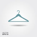 Vector illustration hanger for clothes. Flat icon