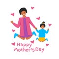 Vector illustration of happy african family jumps Royalty Free Stock Photo