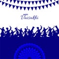 Vector Illustration Of Happy Baisakhi Celebration. Vaisakhi, also known as Baisakhi festival in Hinduism and Sikhism