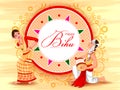 vector illustration of Happy Bihu festival of Assam celebrated for Happy New Year of Assamese