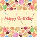 Vector illustration of happy birthday greeting card