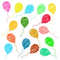 Birthday balloons pattern background - vector illustration