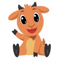 Vector Illustration of Cartoon Goat in sitting position