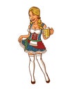 Happy Dancing Girl Celebrating Oktoberfest