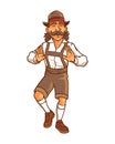 Happy Dancing Man Celebrating Oktoberfest