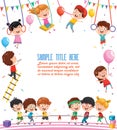 Vector Illustration Of Happy Children Royalty Free Stock Photo