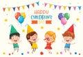 Vector Illustration Of Happy Children`s Day