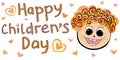 Vector Illustration Of Happy Children\'s Day, Baby faces, boy smiling, funny kids Royalty Free Stock Photo