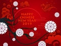 Happy Chinese New Year2019, Year of Pig greeting background