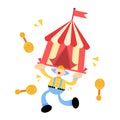 happy clown and circus carnival party cartoon doodle flat design vector illustration Royalty Free Stock Photo