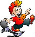 Vector illustration of an Happy Cool Skater Boy Royalty Free Stock Photo
