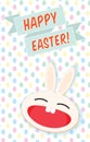 Vector illustration of Happy Easter Bunny greetings card Royalty Free Stock Photo