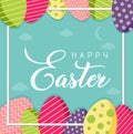 Vector illustration happy easter day handrawn