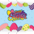 Vector illustration happy easter day handrawn