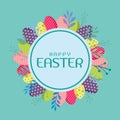 Vector illustration happy easter day handrawn