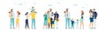 Vector illustration of a happy family, mother father daughter son holding hands and hugging, complete prosperous family vector Royalty Free Stock Photo