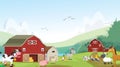 Illustration of happy farm animal cartoon Royalty Free Stock Photo