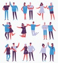 Vector illustration of happy fashion people