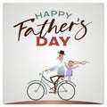 Vector illustration, happy father with a daughter. Happy Father\'s day card design.