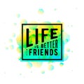 Vector illustration of Happy Friendship day typography design on white background with rough color dots