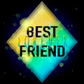 Vector illustration of Happy Friendship day typography fashion design on black background with rough color dots