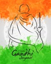 Vector illustration of Happy Gandhi Jayanti. 2nd October, National Holiday in India.