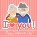 Vector illustration. Happy grandparents day.