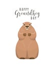 Vector illustration of happy groundhog day design with cute rodent Royalty Free Stock Photo