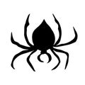 Vector illustration.Happy Halloween, black spider on black web, banner or background for Halloween isolated on white background Royalty Free Stock Photo