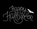 Vector illustration of happy halloween lettering sign