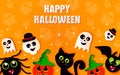 Halloween background with cute elements