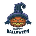Vector illustration of happy halloween