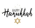 Vector illustration of Happy Hanukkah.