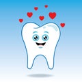 Vector Illustration of happy healthy molar tooth