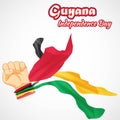 Vector illustration for Guyana happy independence day.