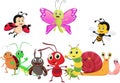 Illustration of happy insect cartoon isolated on white background Royalty Free Stock Photo