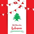 Vector illustration of happy Lebanon independence day Royalty Free Stock Photo