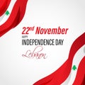 Vector illustration of happy Lebanon independence day Royalty Free Stock Photo